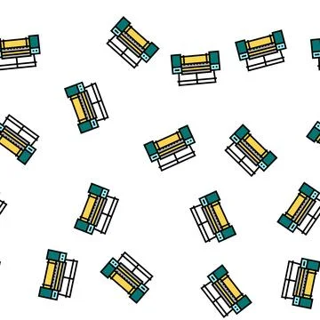 Cotton production factory equipment vector seamless pattern 库存插图