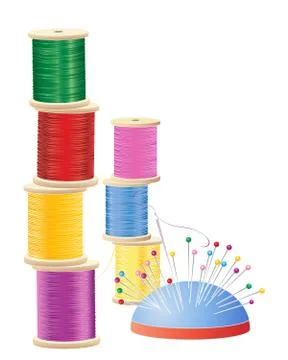 Cotton reel stack Stock Illustration
