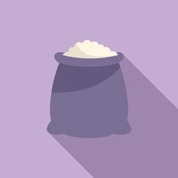 Cotton sack icon flat vector. Factory machine Stock Illustration