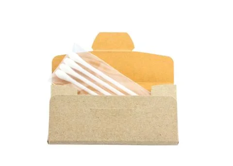 Cotton sticks in package isolate 库存照片