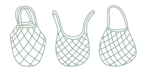 Cotton string shopping bag set Stock-Illustration