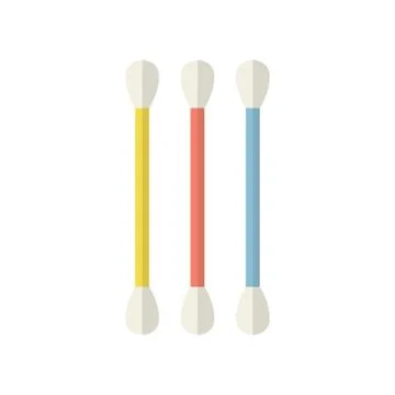 Cotton swab flat icon, vector illustration Stock Illustration