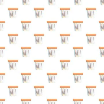 Cotton swabs in containers creating seamless pattern イラスト素材