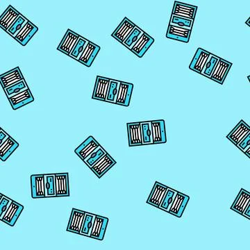 Cotton swabs hygiene vector seamless pattern Stock Illustration