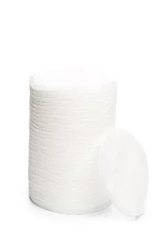 Cotton swabs isolated on a white background. Cotton disks Stock Photos