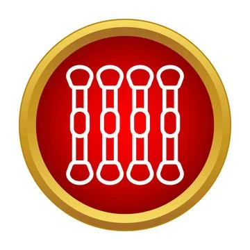 Cotton swabs lining up in red circle icon Stock Illustration