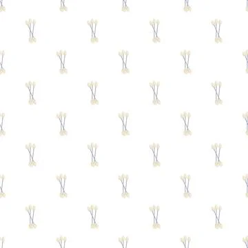 Cotton swabs seamless pattern for hygiene and beauty products 스톡 일러스트