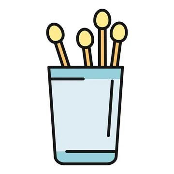 Cotton swabs standing in a small jar for hygiene Stock Illustration