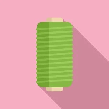 Cotton thread bobine icon flat vector. Factory machine Illustrazione stock