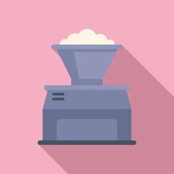 Cotton thread production icon flat vector. Factory machine 스톡 일러스트
