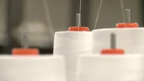 Cotton thread rolls. Textile industry. Stock Footage 72563084