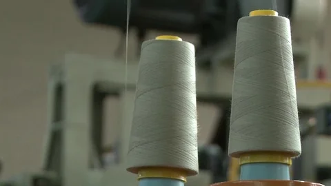 Cotton thread rolls. Textile industry. Stock Footage 72563425