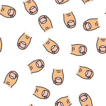 Cotton under nail vector seamless pattern Illustrazione stock