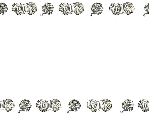 Cotton yarn threads comic style doodles seamless border pattern. Cozy boho cr Stock Illustration