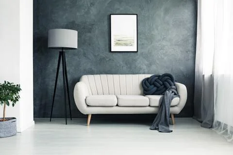 Couch with blanket Stock-Fotos