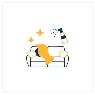 Couch disinfection flat icon Stock Illustration