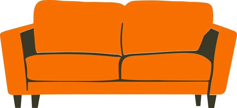 Couch flat style isolate on background Illustrazione stock