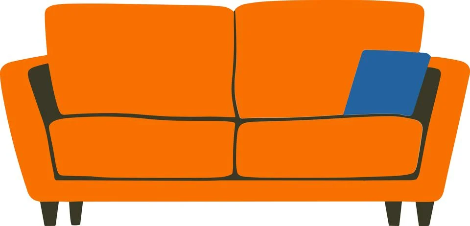 Couch flat style isolate on background Illustrazione stock