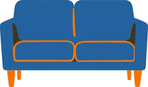 Couch flat style isolate on background Illustrazione stock