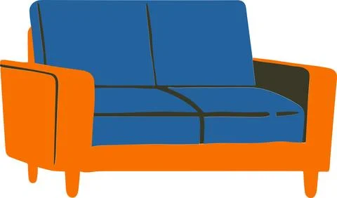 Couch flat style isolate on background Illustrazione stock