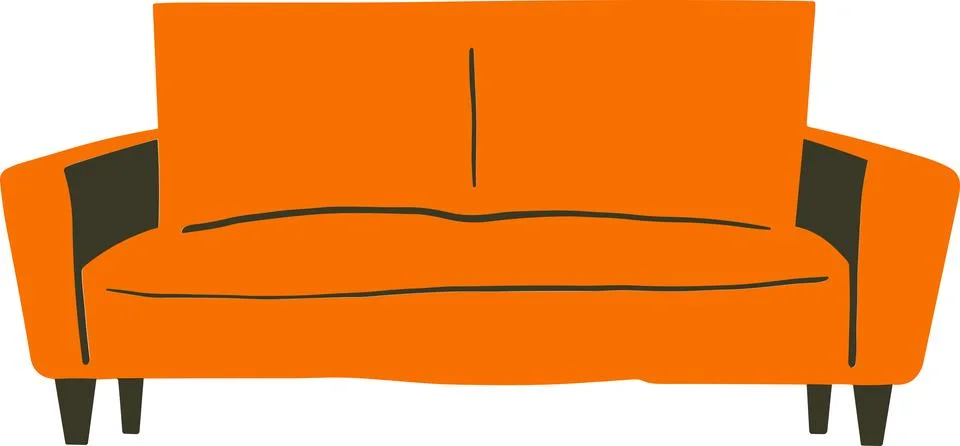 Couch flat style isolate on background Illustrazione stock