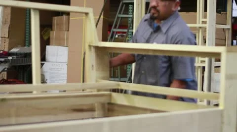 Couch Frame Being Moved Stock Footage 10791056