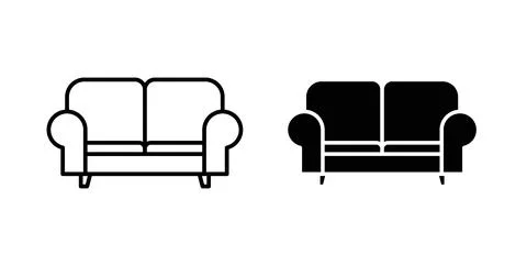 Couch icon Illustration designs pack for Web Stock Illustration