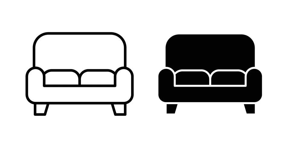 Couch icon vector, symbol, logo illustrations Stock Illustration