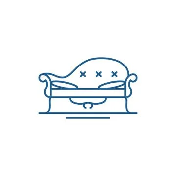 Couch line icon concept. Couch flat  vector symbol, sign, outline illustration. Stock Illustration