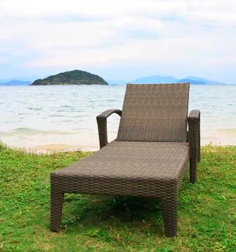 Couch on mark island beach Stock Photos