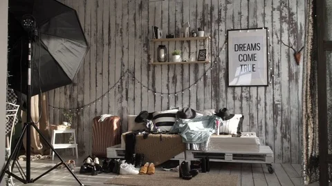 The couch with the mess Stock Footage 73028500