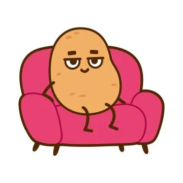 Couch potato character Stock Illustration