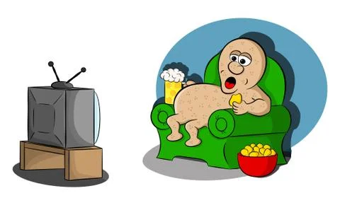 Couch potato Stock Illustration