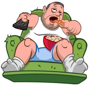 Couch potato man Stock Illustration