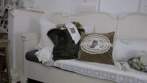Couch of shabby chic Stock Footage 88925318