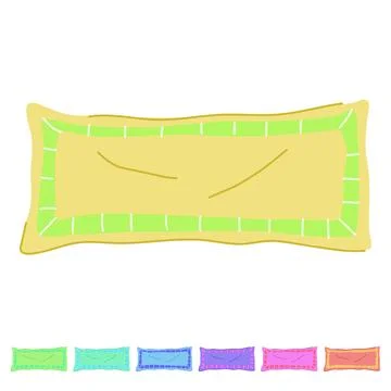 Couch throw pillows vector cartoon graphic イラスト素材