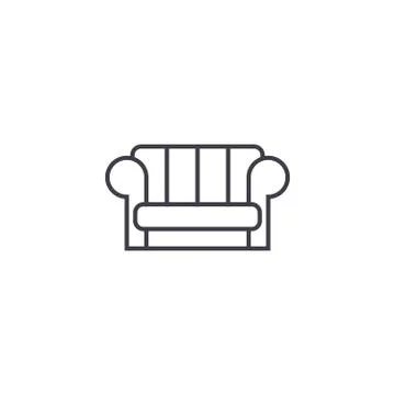 Couch vector line icon, sign, illustration on background, editable strokes Stock Illustration