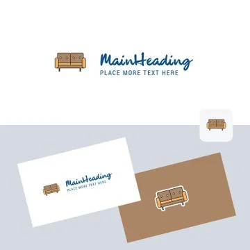 Couch  vector logotype with business card template. Elegant corporate identit Ilustración de archivo