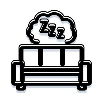 Couch with zzz cloud above for sleeping concept Ilustração Stock