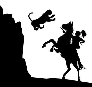 Cougar attack Stock Illustration