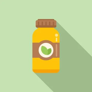 Cough drops bottle icon flat vector. Medication drop Stock Illustration