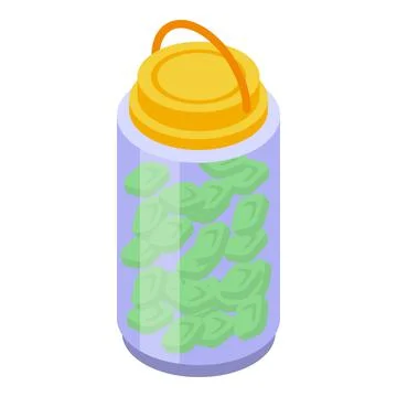 Cough drops box icon, isometric style Illustrazione stock