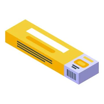 Cough drops package box icon, isometric style Illustrazione stock