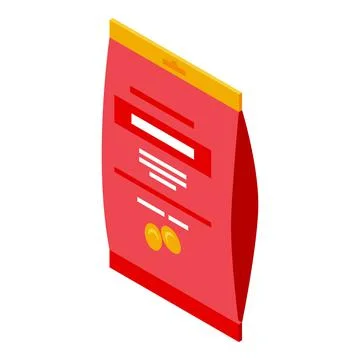 Cough drops plastic package icon, isometric style Illustrazione stock