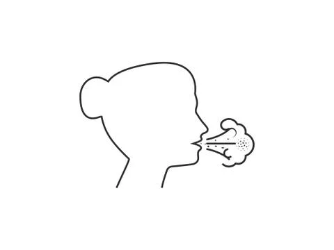 Cough, flu icon. Vector illustration, flat design. Stock Illustration