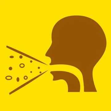 Cough icon on yellow background. vector illustration Stock Illustration