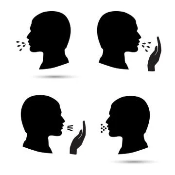 Cough icons set Stock Illustration