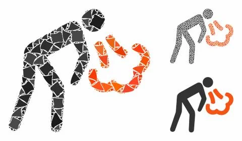 Cough Mosaic Icon of Bumpy Items Stockillustratie