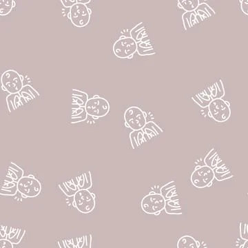 Cough reflex line seamless pattern Stock Illustration
