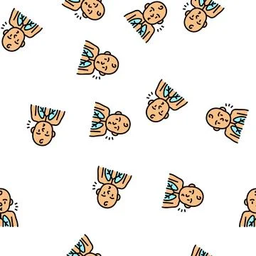 Cough reflex vector seamless pattern Illustrazione stock